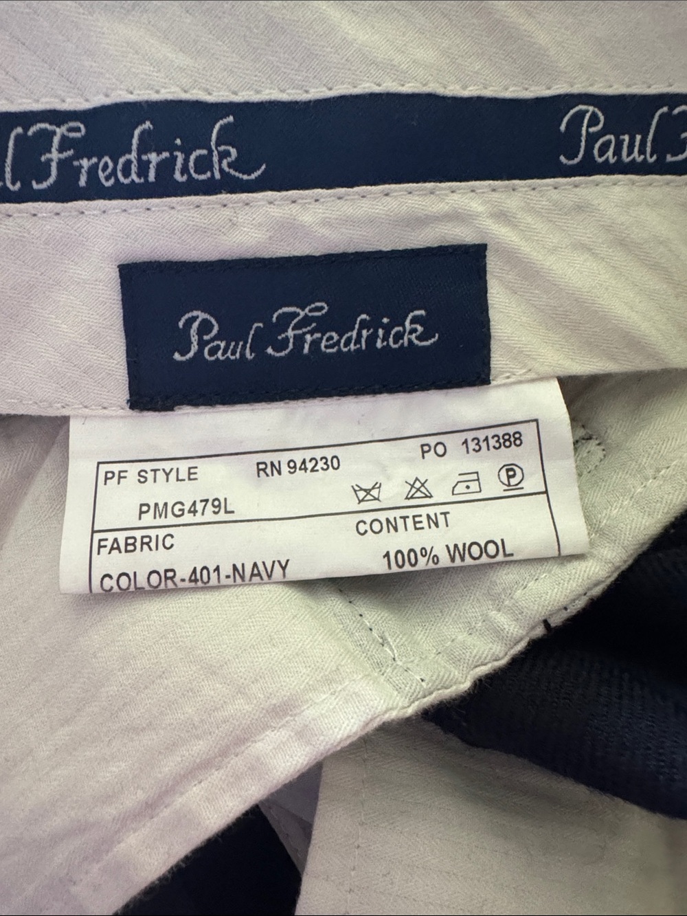 Paul Fredrick Navy Wool Dress Shirt